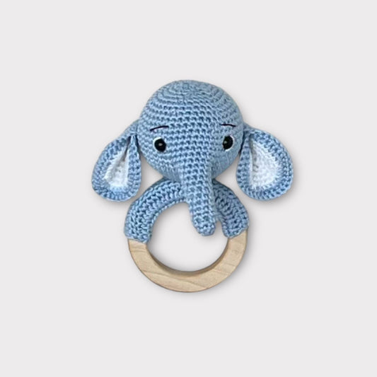 Elefant Elli Greifring/Rassel Blau
